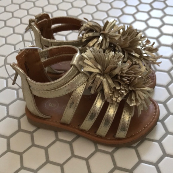 NIB Cat & Jack toddler gold gladiator sandals - Picture 2 of 4